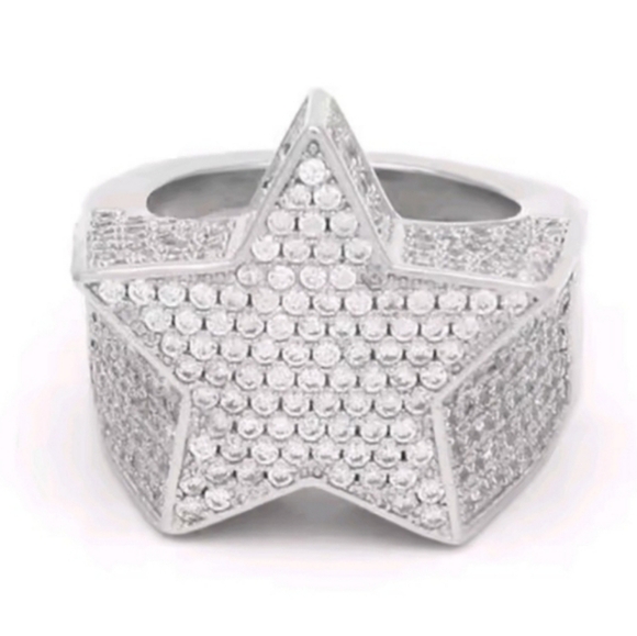 Silver Star Unisex Ring Sz 10